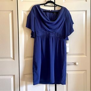 NWT stunning Adrianna Papell draped flutter sleeve midi dress